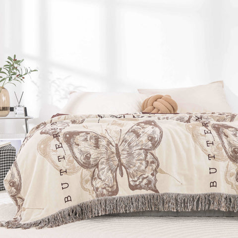 Rustic Butterfly Cotton Gauze Lightweight Quilt 2