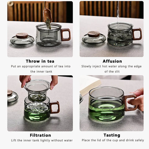 Borosilicate Glass Tea Infuser Mug