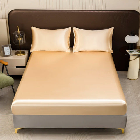 Luxury Gold Satin Bedding & Bed Sheet Set