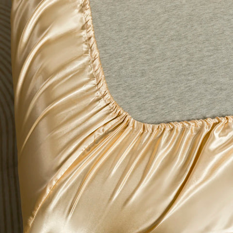 Luxury Gold Satin Bedding & Bed Sheet Set