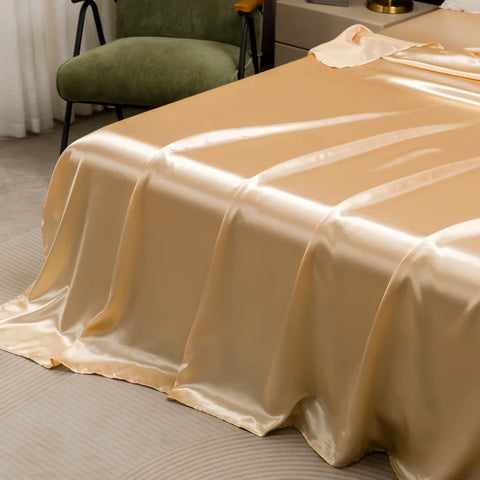 Luxury Gold Satin Bedding & Bed Sheet Set