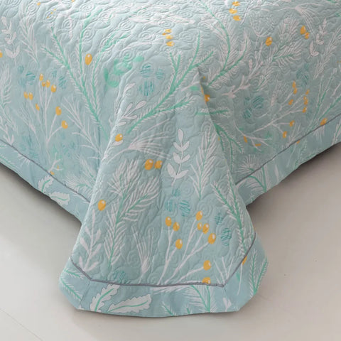 Serenity Garden Quilted Cotton Bedding Set (3PCS)