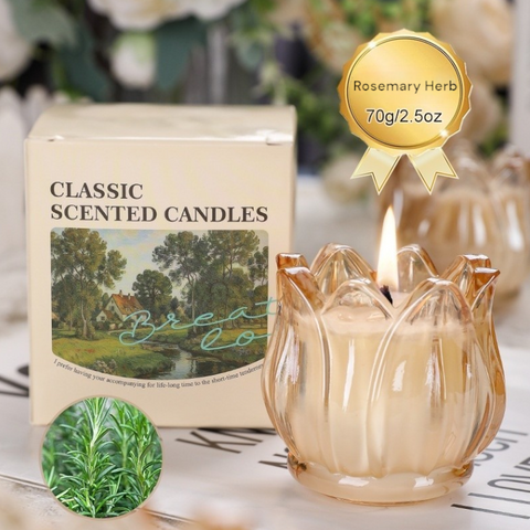 French Tulip Glass Candle