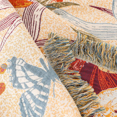Butterfly Floral Cotton Reversible Couch Cover