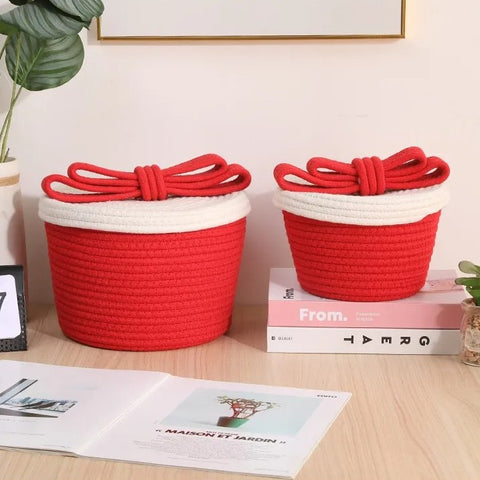 Nora Handwoven Storage Cotton Basket with Lid