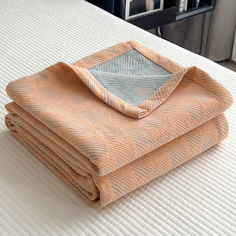 Square Stripe Print Cotton Muslin Quilt 2