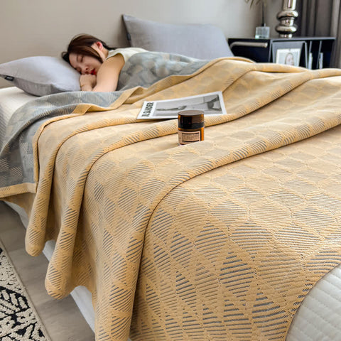 Square Stripe Print Cotton Muslin Quilt 3