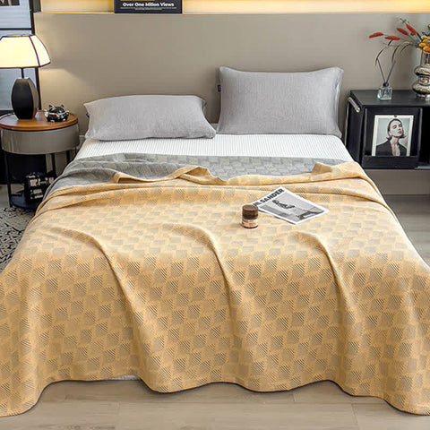 Square Stripe Print Cotton Muslin Quilt 4