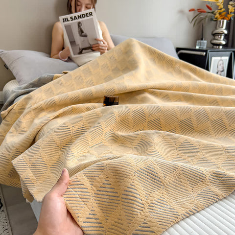 Square Stripe Print Cotton Muslin Quilt 6