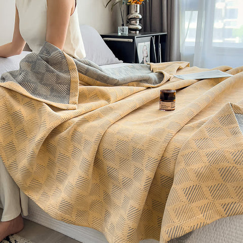 Square Stripe Print Cotton Muslin Quilt 7