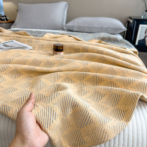 Square Stripe Print Cotton Muslin Quilt 8