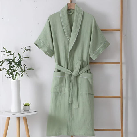 Summer Cotton Half Sleeves Bathrobe 2