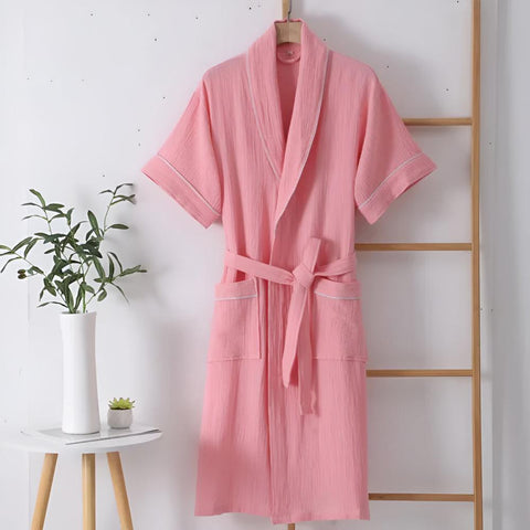 Summer Cotton Half Sleeves Bathrobe 4