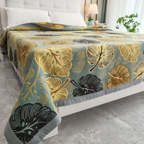 Summer Pastoral Monstera Cotton Quilt 1