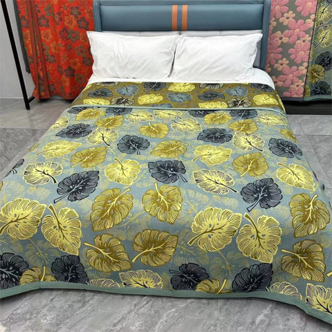 Summer Pastoral Monstera Cotton Quilt 2
