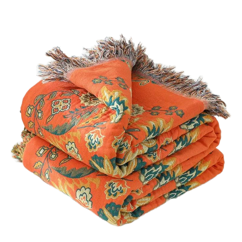 Terracotta Reversible Blanket Couch Throw