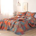 Triangle Pattern Print Cotton Reversible Quilt 1