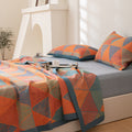 Triangle Pattern Print Cotton Reversible Quilt 3