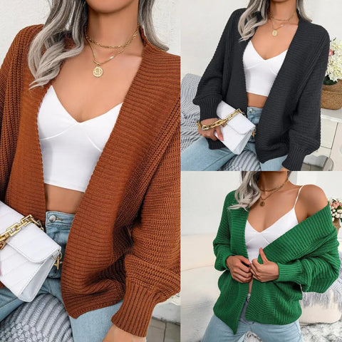 Women's Cardigan Ribbed Knit