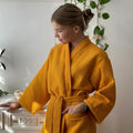 Waffle V-neck Bathrobe 1