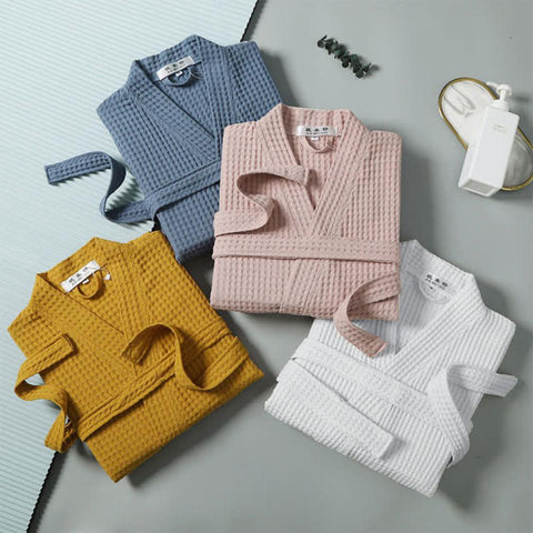 Waffle V-neck Bathrobe 2