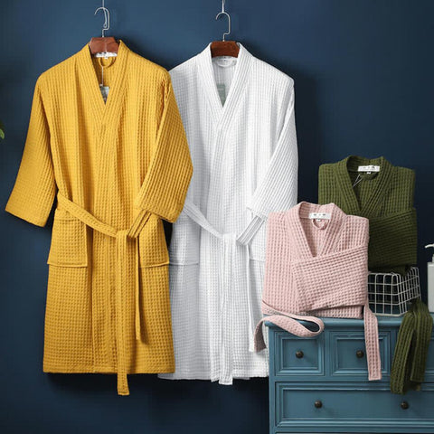 Waffle V-neck Bathrobe 5