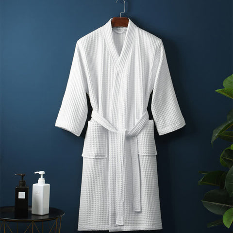 Waffle V-neck Bathrobe 8
