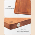 Wooden product with a drain mat feature and text on a beige background