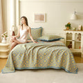 Yellow Abstract Pattern Cotton Jacquard Quilt 1