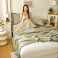 Yellow Abstract Pattern Cotton Jacquard Quilt 4