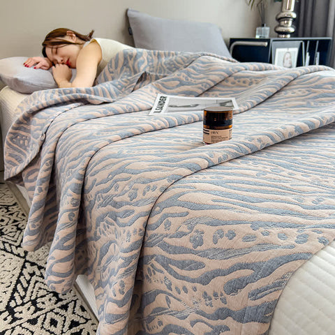 Zebra Floral Print Cotton Muslin Quilt 6