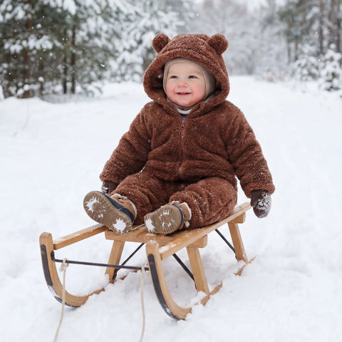 Plush Bear Winter Baby Romper