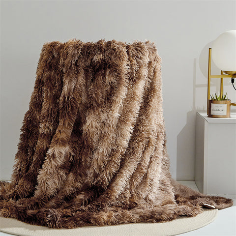 Faux Fur Snuggle Throw Blanket
