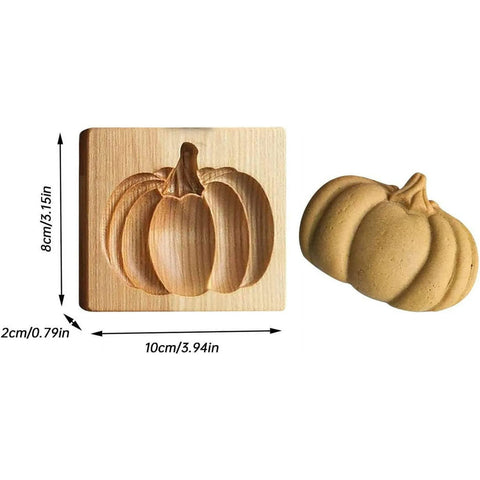 Halloween Pumpkin Cookie Mold Wooden Stamp