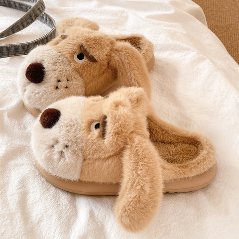 Cozy Plush Dog House Slippers