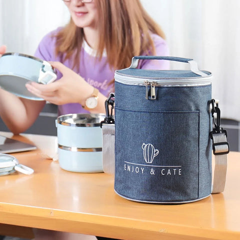 Cylinder Insulated Lunch Bag