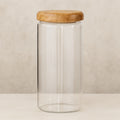 900ml extra-large Acacia glass jar with wood lid for pasta or bulk goods