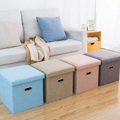 Foldable Storage Ottoman Cube Stool