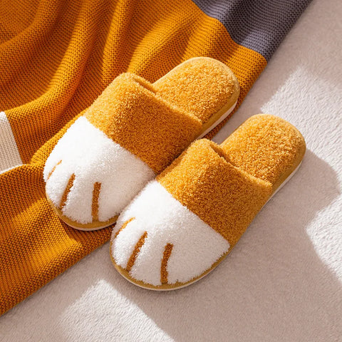 Cozy Cat Paw Plush Slippers