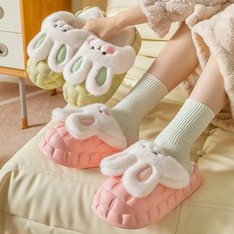 Women's Bunny Ear Slippers - Detachable