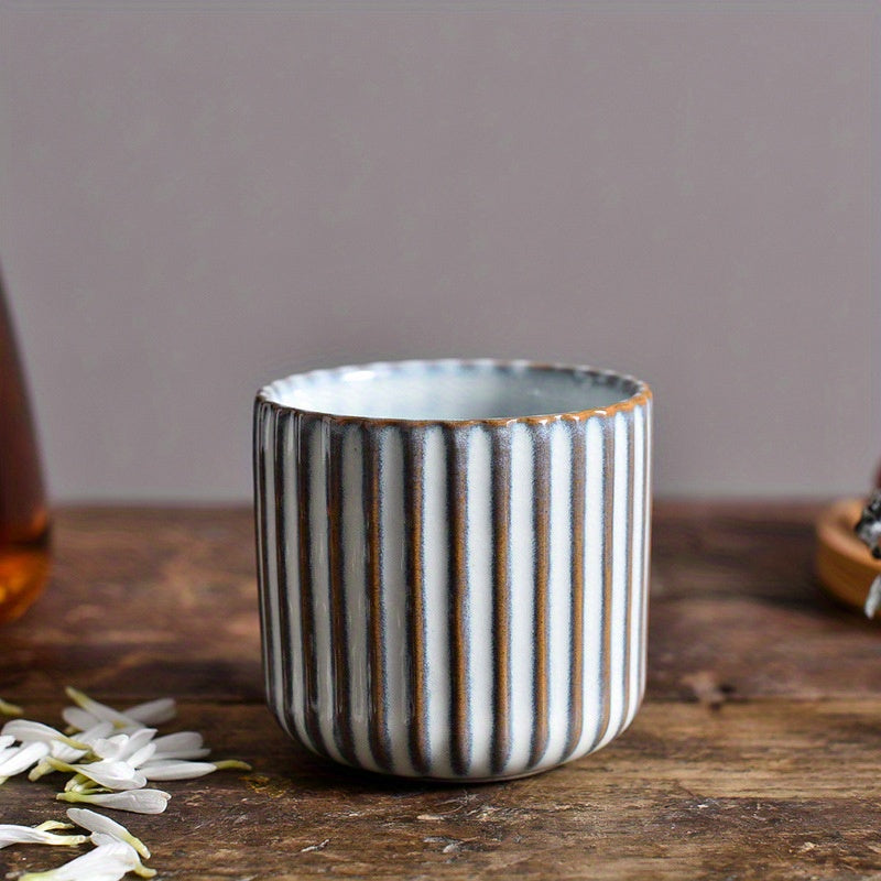 KILN BAKED STRIPED POTTERY CUP