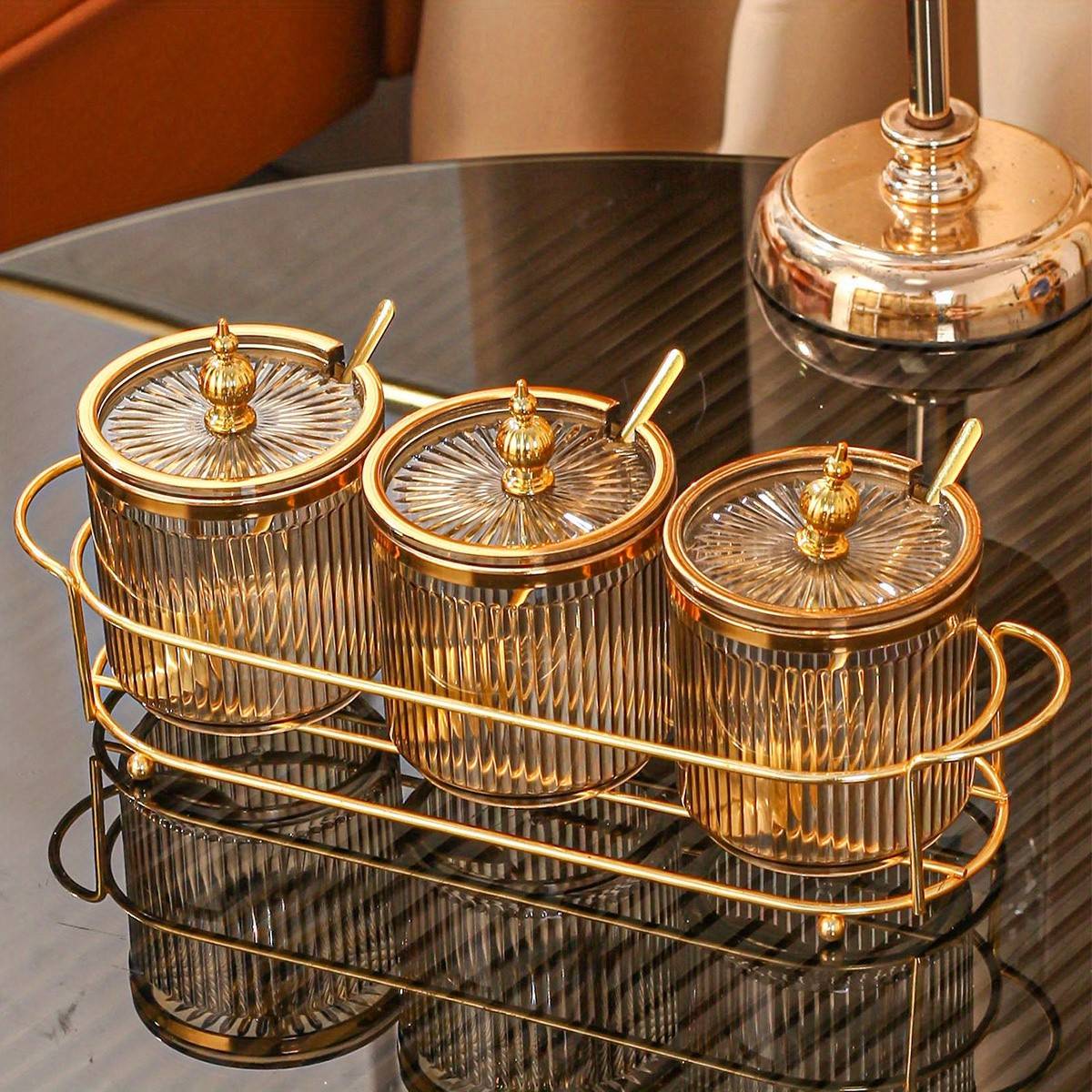 GRAND VIVIENNE CRYSTAL CONDIMENT SET