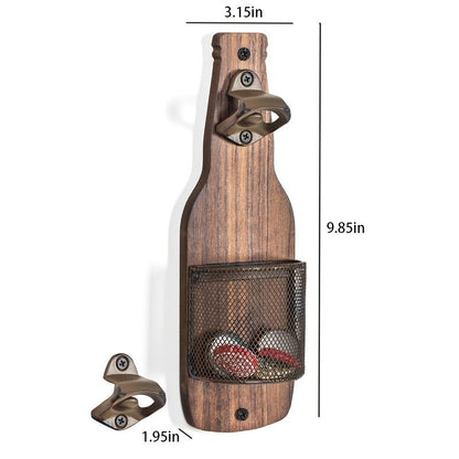 VIKTOR WOODEN BOTTLE OPENER WITH CAP COLLECTOR