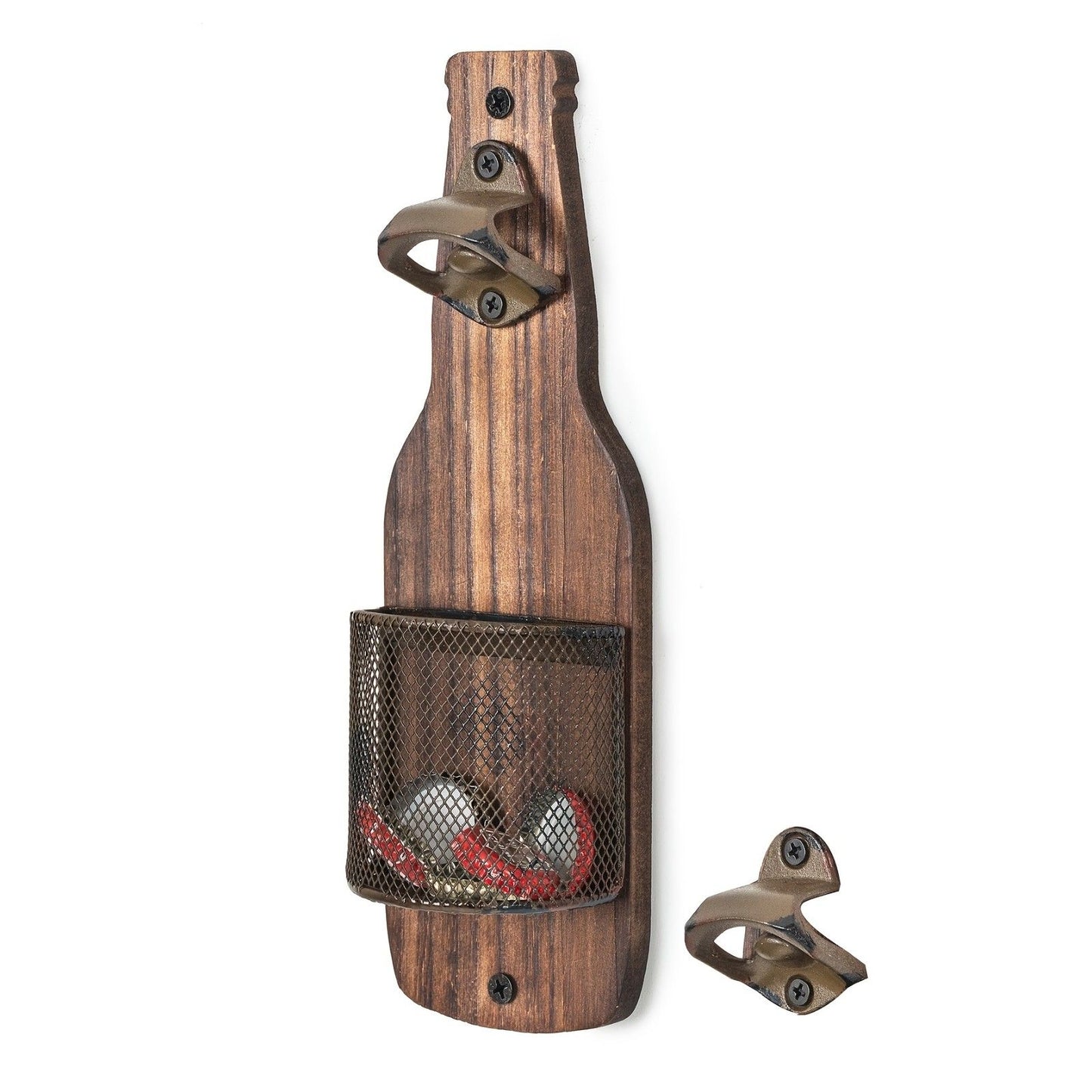 VIKTOR WOODEN BOTTLE OPENER WITH CAP COLLECTOR