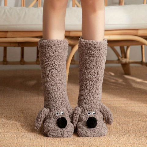 Cozy Dog Plush Socks Women