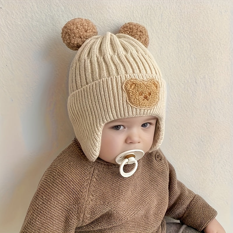 BABY BEAR EARFLAP WINTER HAT