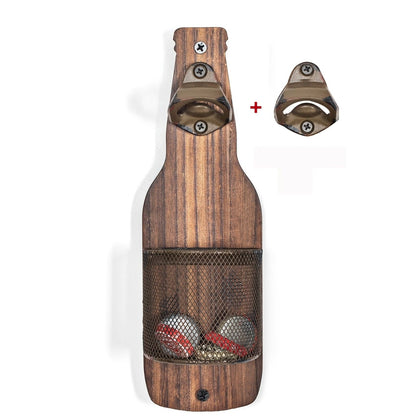 VIKTOR WOODEN BOTTLE OPENER WITH CAP COLLECTOR