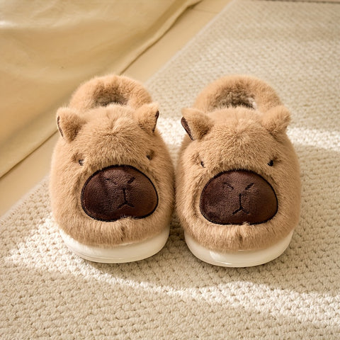 Capy Plush Deep-Heel Slippers