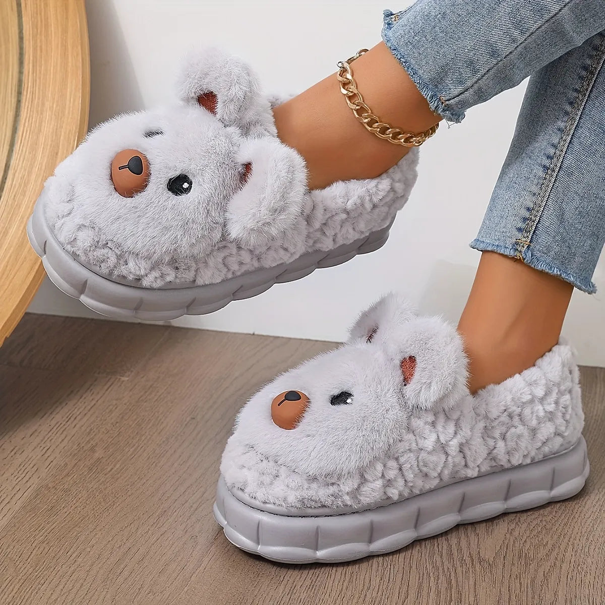 KOALA PLUSH DEEP-HEEL SLIPPERS