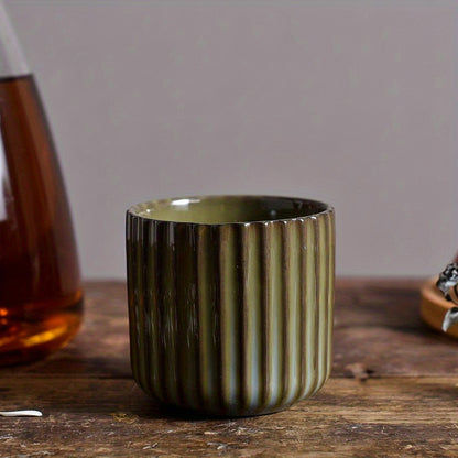 KILN BAKED STRIPED POTTERY CUP